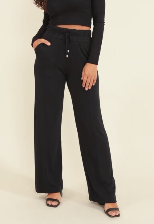 CALÇA MOLETINHO WIDE LEG BOLSO