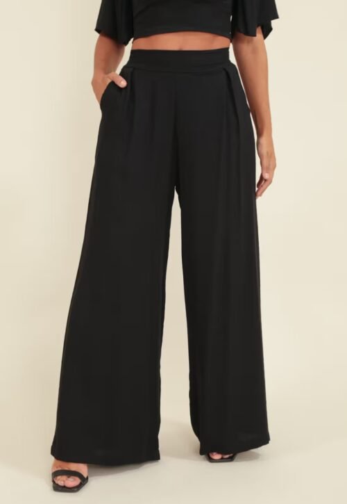 CALÇA PANTALONA VISCOSE TWILL COM PREGAS