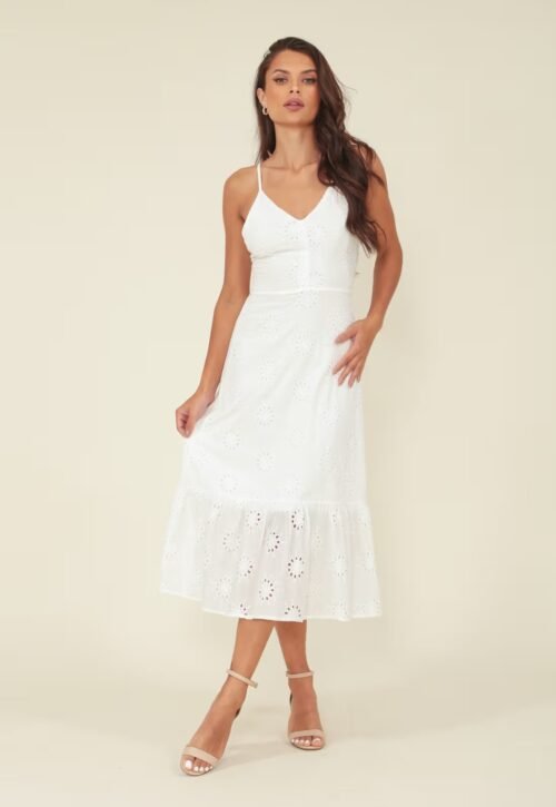 VESTIDO MIDI LAISE ALÇA ABERTURA COSTA