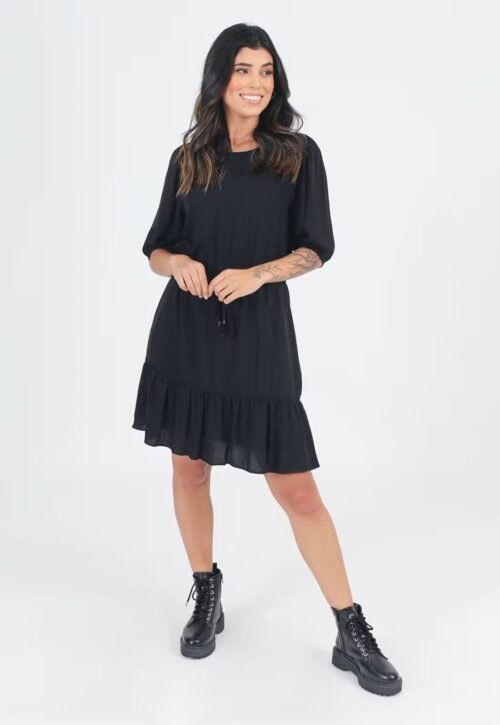 VESTIDO VISCOSE BABADO