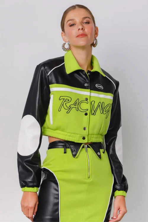JAQUETA CROPPED MOTO RACING LIMA