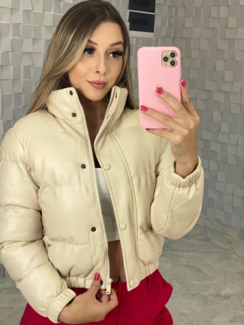 Jaqueta Puffer Couro